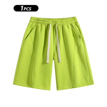 Men's Solid Pocket Waist Shorts, Lightweight Breathable Shorts.