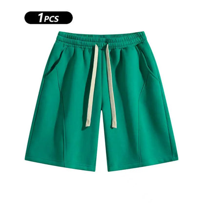 Men's Solid Pocket Waist Shorts, Lightweight Breathable Shorts.