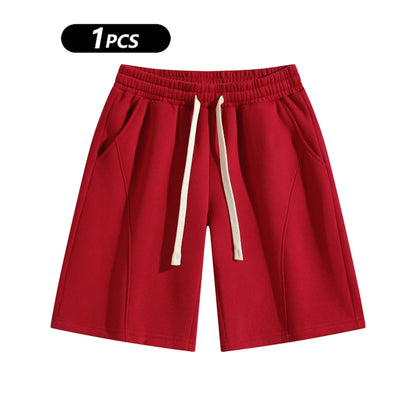 Men's Solid Pocket Waist Shorts, Lightweight Breathable Shorts.