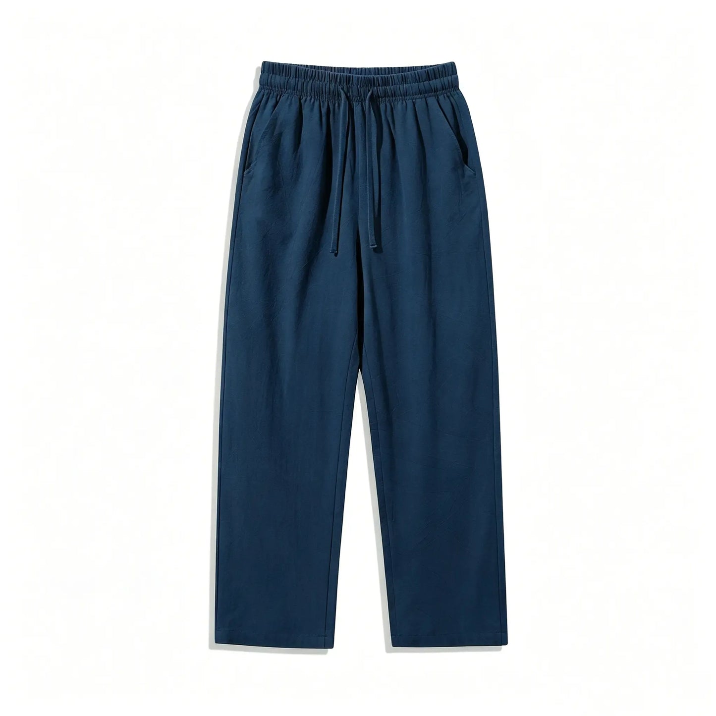 4 Pieces 100% Cotton Linen Pants for Men & Women, Summer Casual Elastic Waist Drawstring Wide Leg Breathable Pants