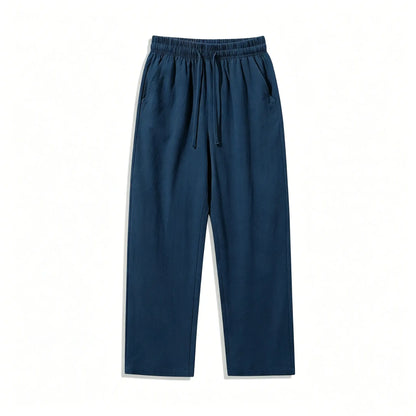 4 Pieces 100% Cotton Linen Pants for Men & Women, Summer Casual Elastic Waist Drawstring Wide Leg Breathable Pants