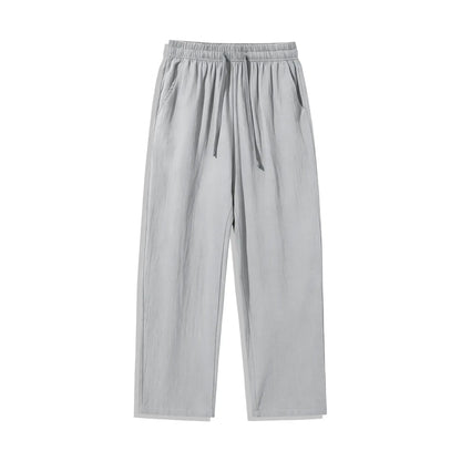 4 Pieces 100% Cotton Linen Pants for Men & Women, Summer Casual Elastic Waist Drawstring Wide Leg Breathable Pants