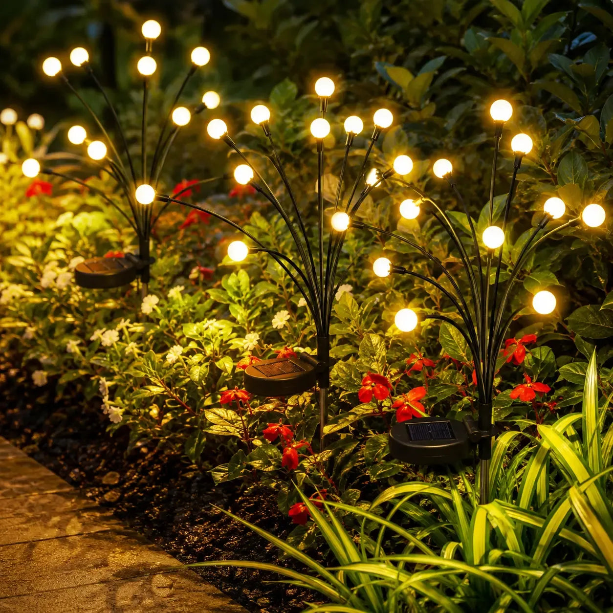 Outdoor Solar Firefly Lights, 4/8 Pack Waterproof Garden Stake Lights