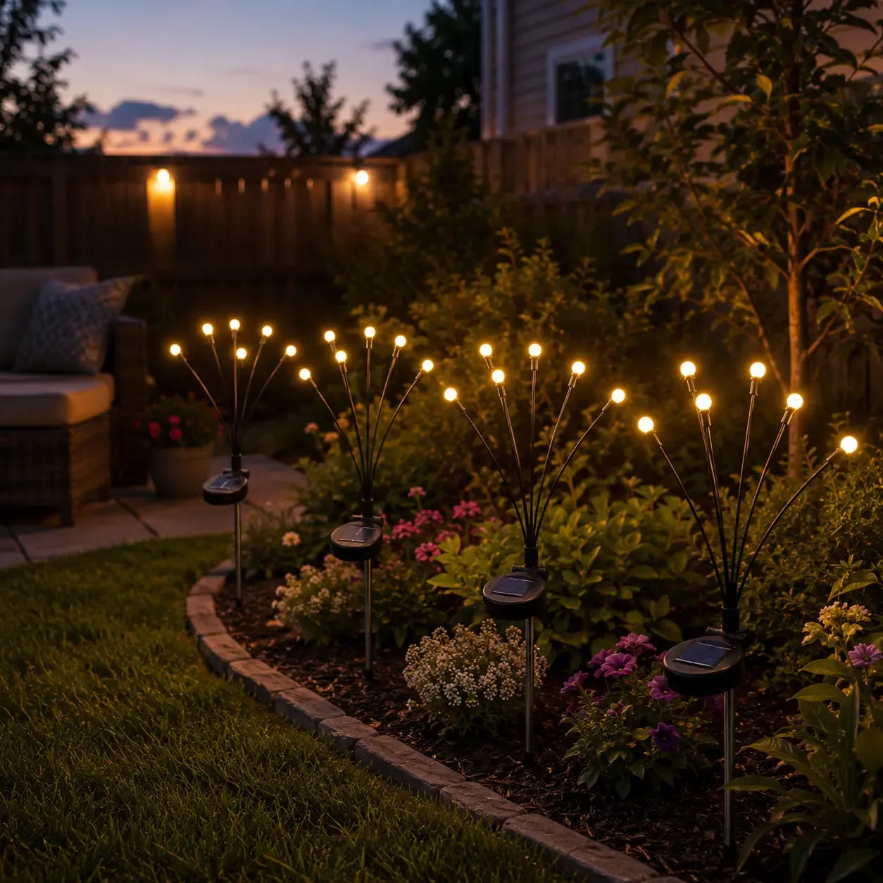 Outdoor Solar Firefly Lights, 4/8 Pack Waterproof Garden Stake Lights