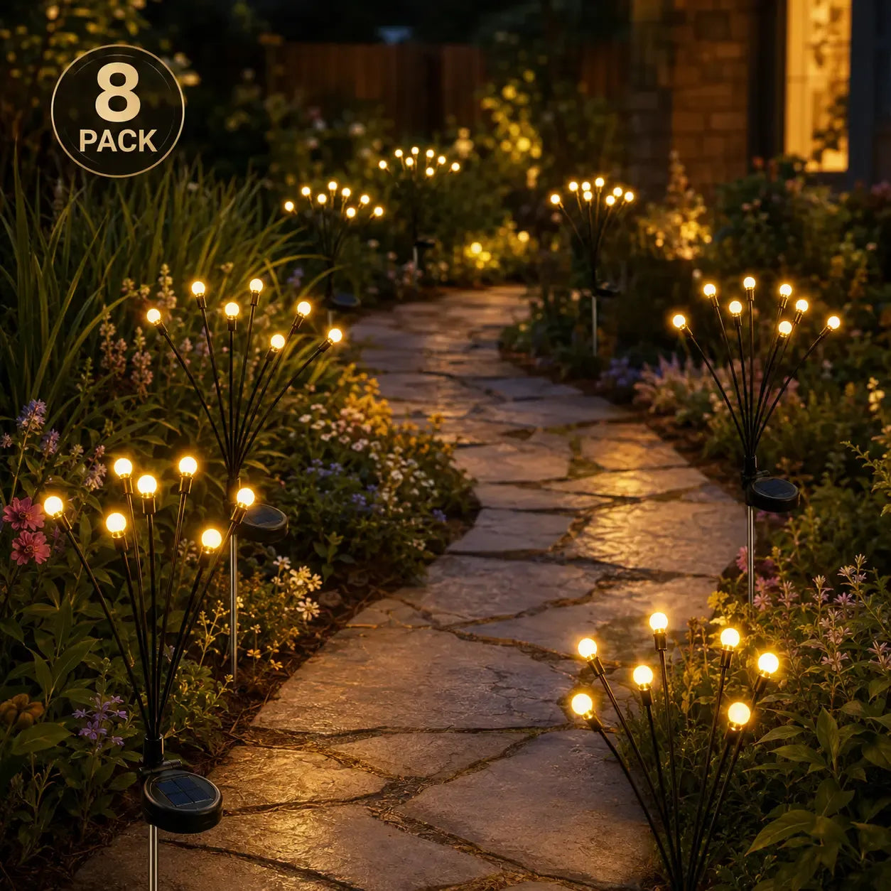 Outdoor Solar Firefly Lights, 4/8 Pack Waterproof Garden Stake Lights
