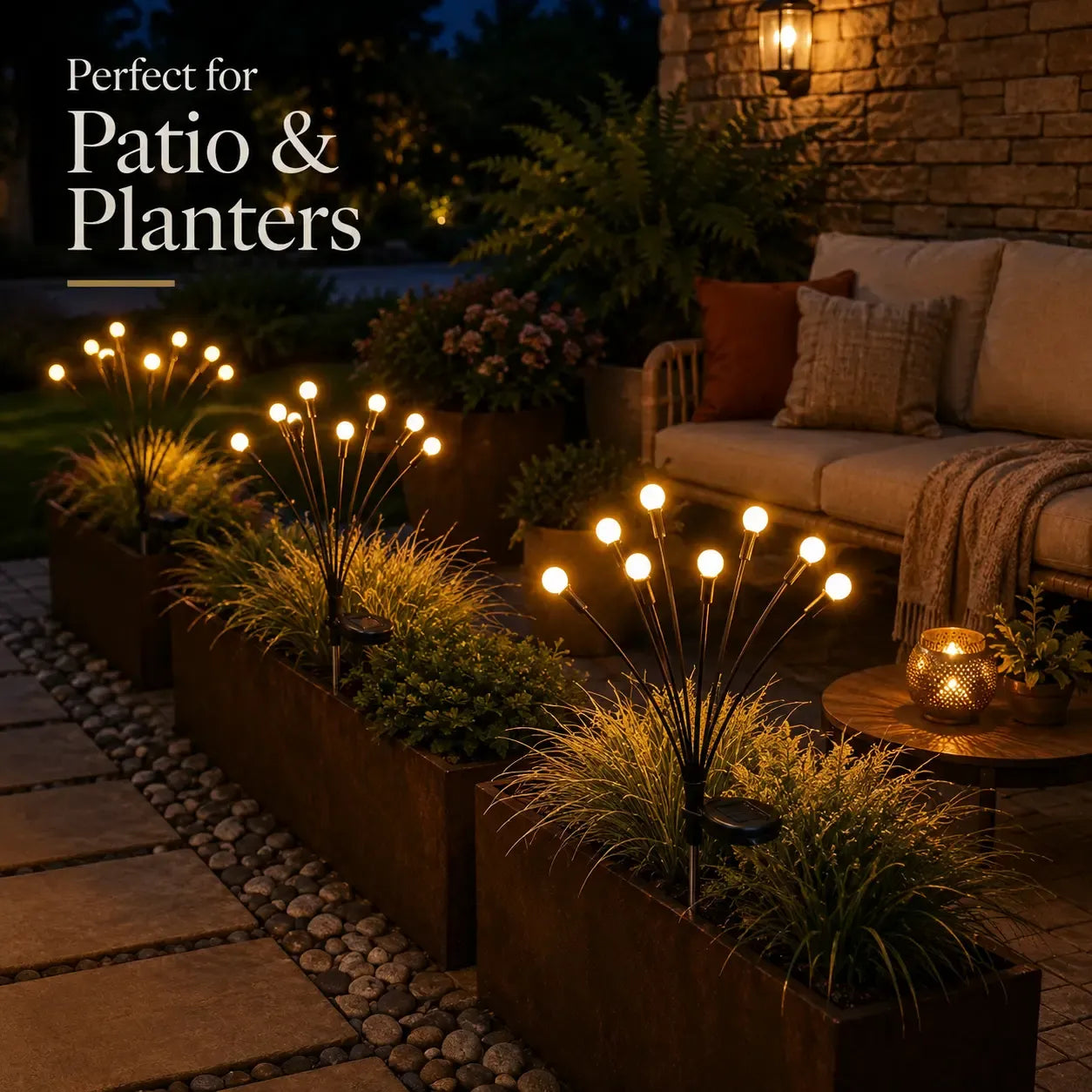 Outdoor Solar Firefly Lights, 4/8 Pack Waterproof Garden Stake Lights