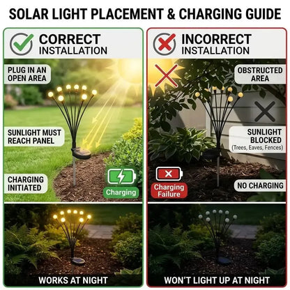 Outdoor Solar Firefly Lights, 4/8 Pack Waterproof Garden Stake Lights