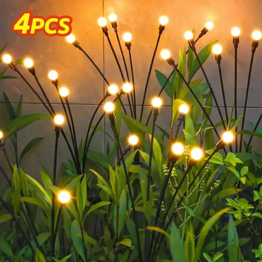 Outdoor Solar Firefly Lights, 4/8 Pack Waterproof Garden Stake Lights