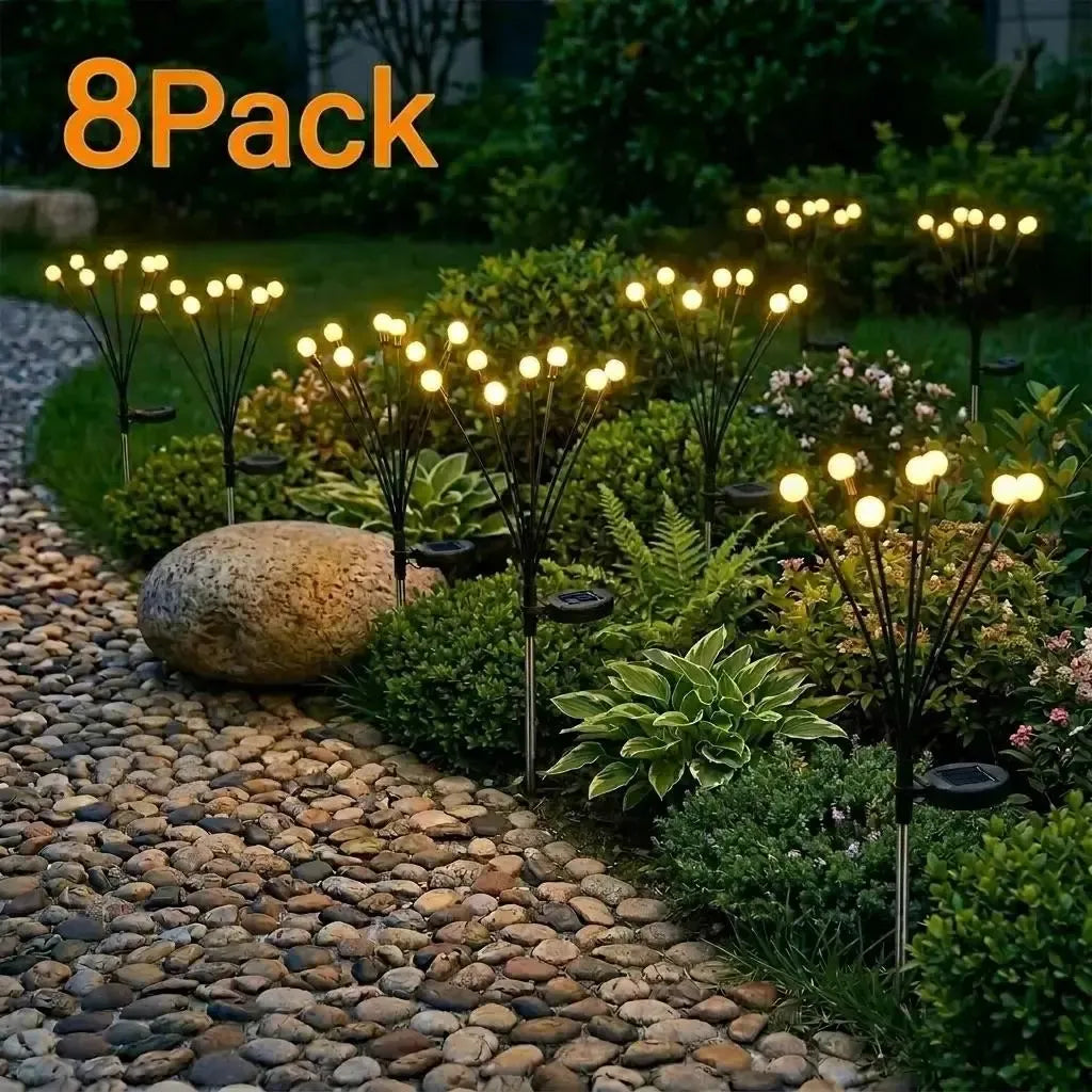 Outdoor Solar Firefly Lights, 4/8 Pack Waterproof Garden Stake Lights