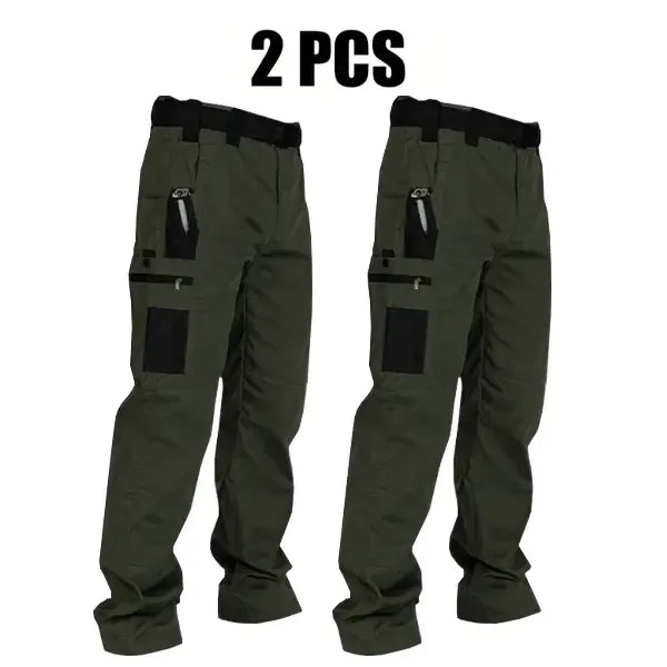 Men's Solid Color Tactical Work Pants,230g/m² new fabric，with Multiple Pockets and Zipper Closures
