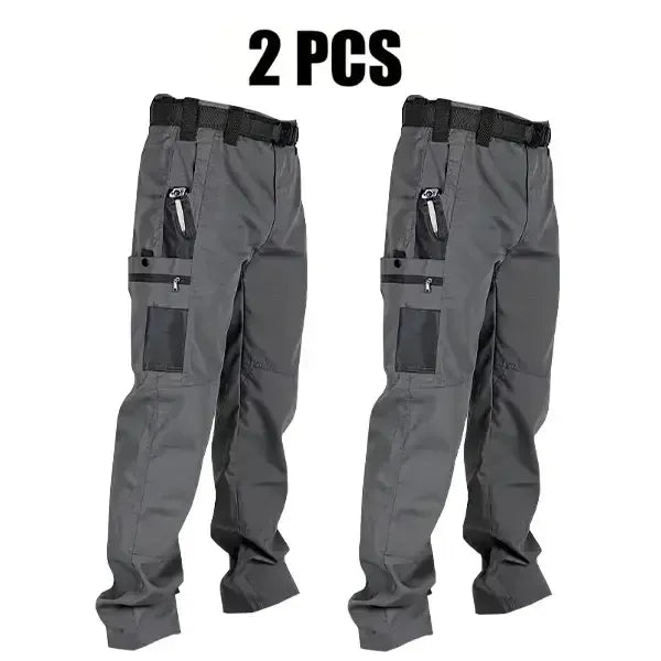 Men's Solid Color Tactical Work Pants,230g/m² new fabric，with Multiple Pockets and Zipper Closures