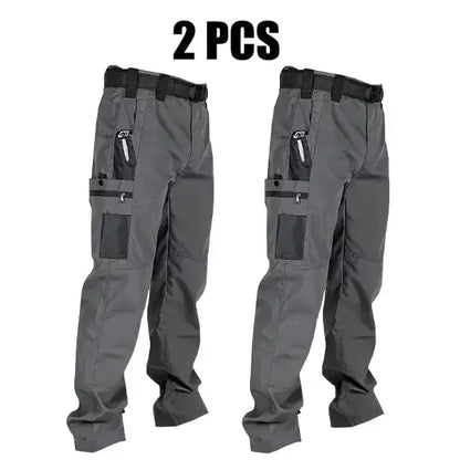 Men's Solid Color Tactical Work Pants,230g/m² new fabric，with Multiple Pockets and Zipper Closures