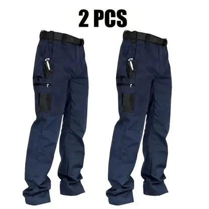 Men's Solid Color Tactical Work Pants,230g/m² new fabric，with Multiple Pockets and Zipper Closures