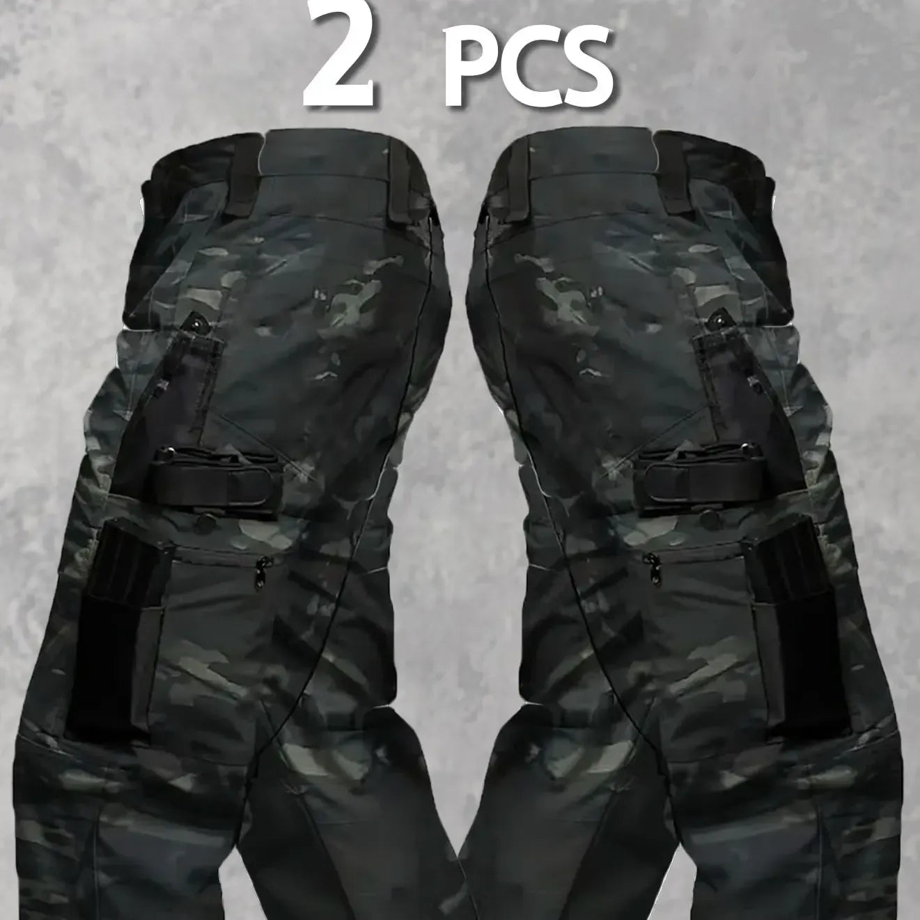 Men's Solid Color Tactical Work Pants,230g/m² new fabric，with Multiple Pockets and Zipper Closures