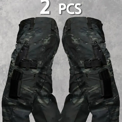 Men's Solid Color Tactical Work Pants,230g/m² new fabric，with Multiple Pockets and Zipper Closures