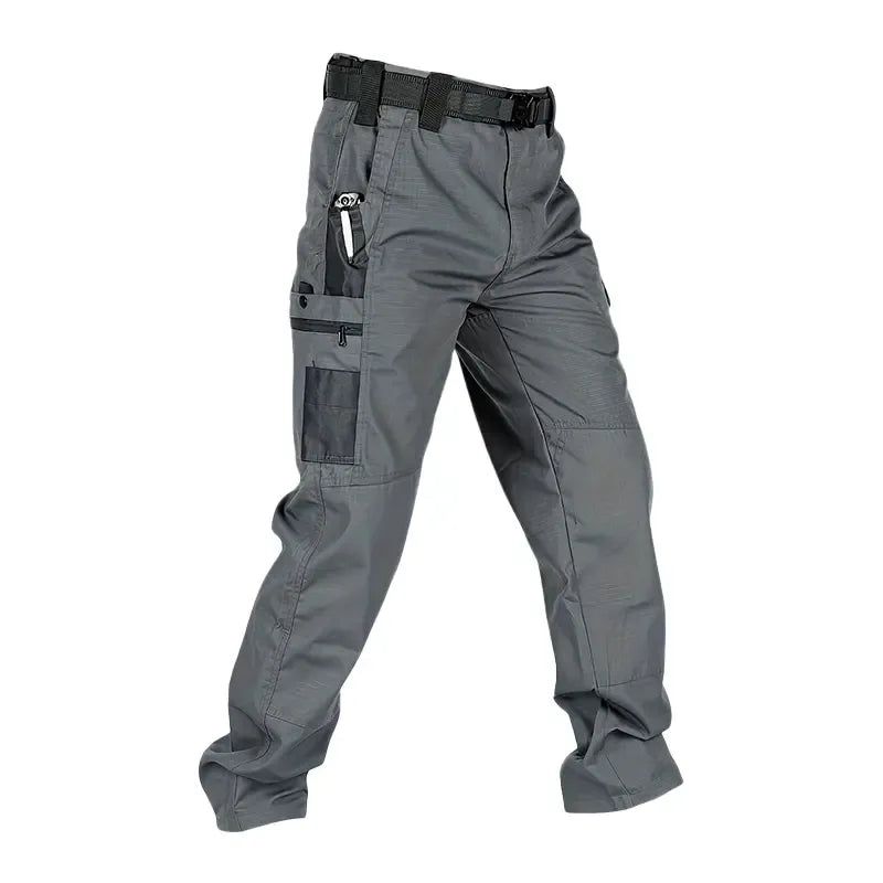 Men's Solid Color Tactical Work Pants,230g/m² new fabric，with Multiple Pockets and Zipper Closures