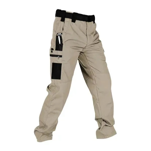 Men's Solid Color Tactical Work Pants,230g/m² new fabric，with Multiple Pockets and Zipper Closures