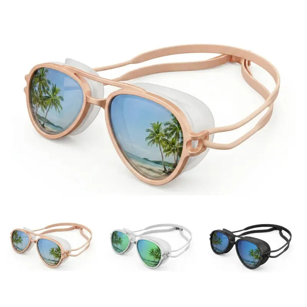 2-in-1 Waterproof Swim Goggles with Sunglasses Function