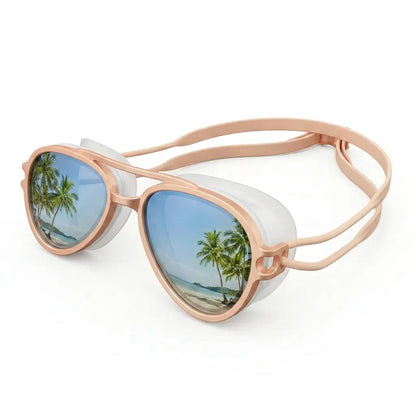 2-in-1 Waterproof Swim Goggles with Sunglasses Function