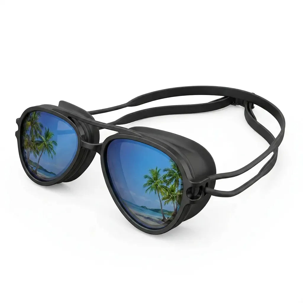 2-in-1 Waterproof Swim Goggles with Sunglasses Function