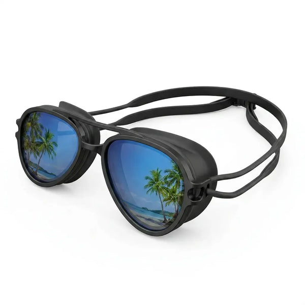 2-in-1 Waterproof Swim Goggles with Sunglasses Function