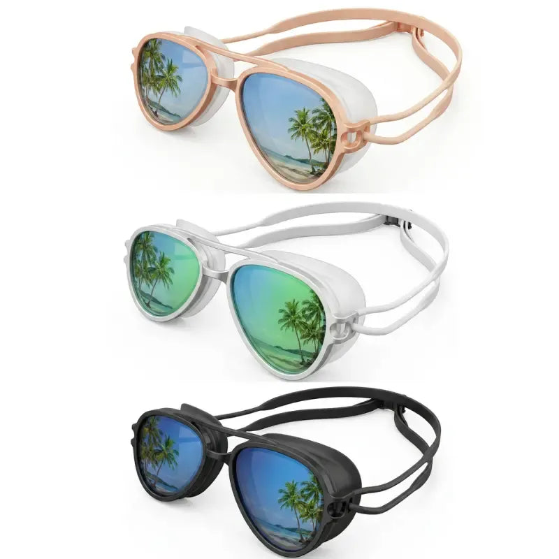 2-in-1 Waterproof Swim Goggles with Sunglasses Function
