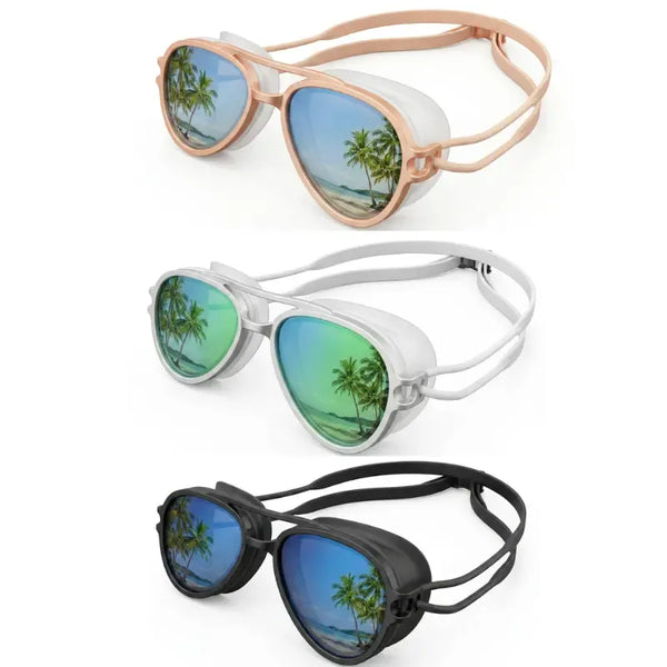2-in-1 Waterproof Swim Goggles with Sunglasses Function