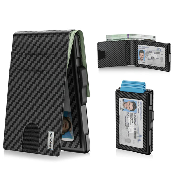 Wallet for Men - Pop Up Case, Cash Slot, and Credit Card Slot - Aluminum Wallet with RFID Blocking
