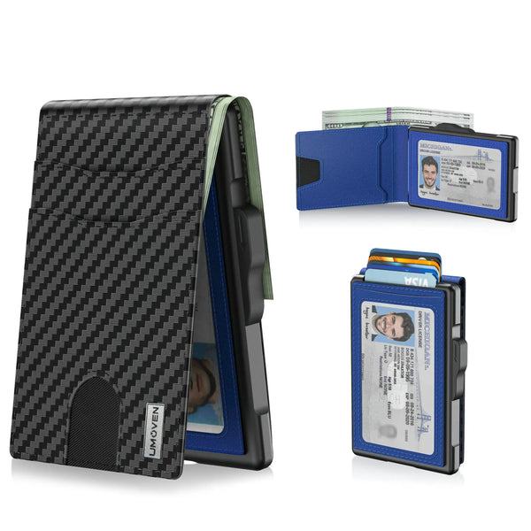 Wallet for Men - Pop Up Case, Cash Slot, and Credit Card Slot - Aluminum Wallet with RFID Blocking