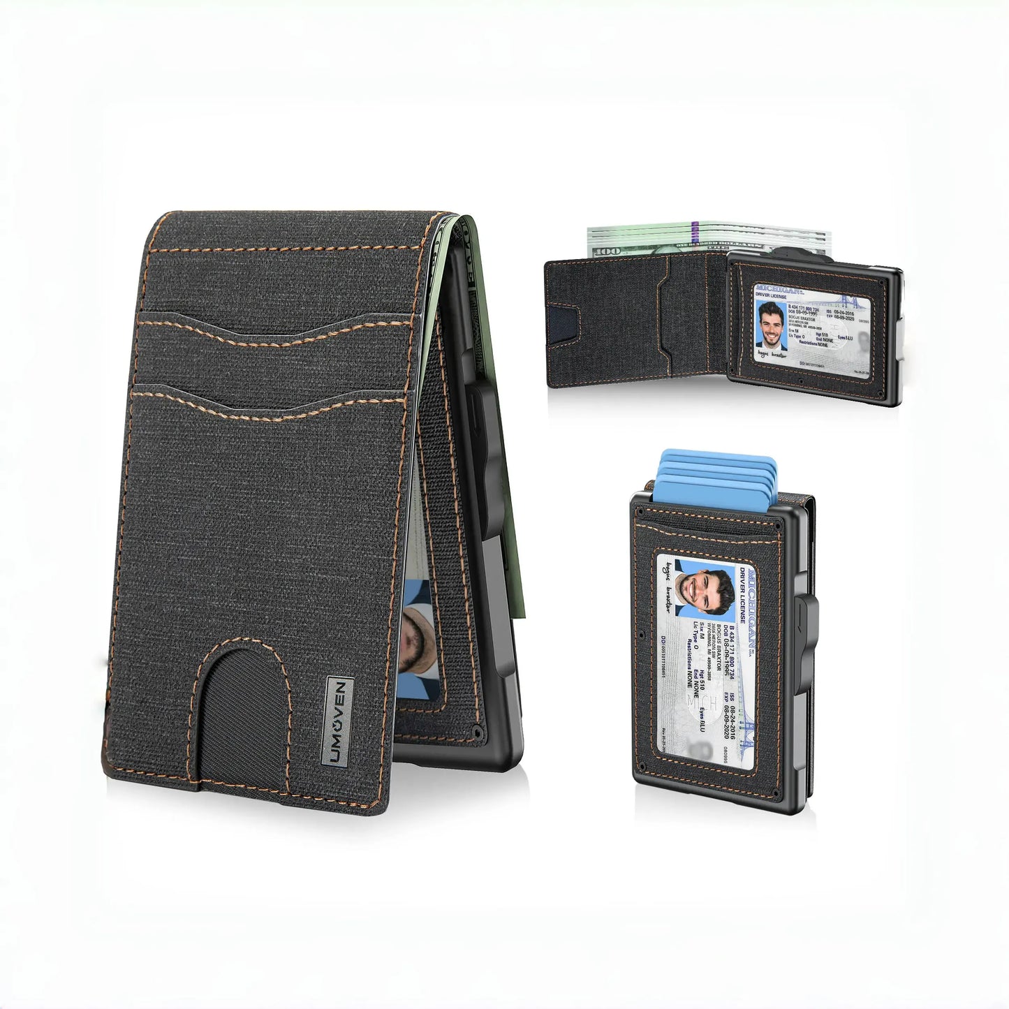 Wallet for Men - Pop Up Case, Cash Slot, and Credit Card Slot - Aluminum Wallet with RFID Blocking