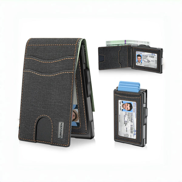 Wallet for Men - Pop Up Case, Cash Slot, and Credit Card Slot - Aluminum Wallet with RFID Blocking