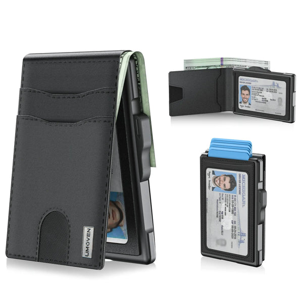 Wallet for Men - Pop Up Case, Cash Slot, and Credit Card Slot - Aluminum Wallet with RFID Blocking