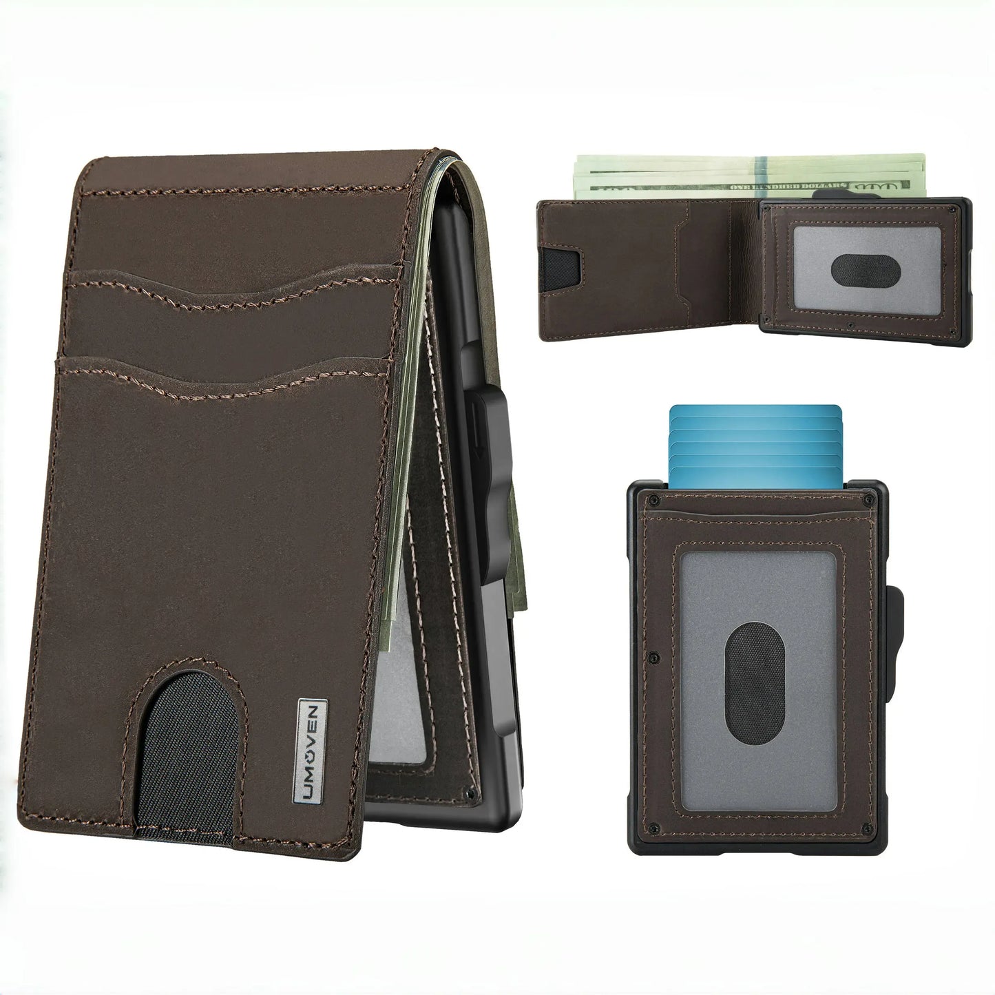 Wallet for Men - Pop Up Case, Cash Slot, and Credit Card Slot - Aluminum Wallet with RFID Blocking