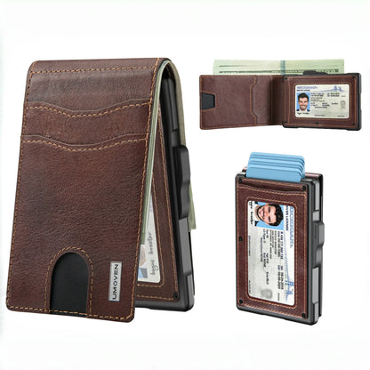 Wallet for Men - Pop Up Case, Cash Slot, and Credit Card Slot - Aluminum Wallet with RFID Blocking