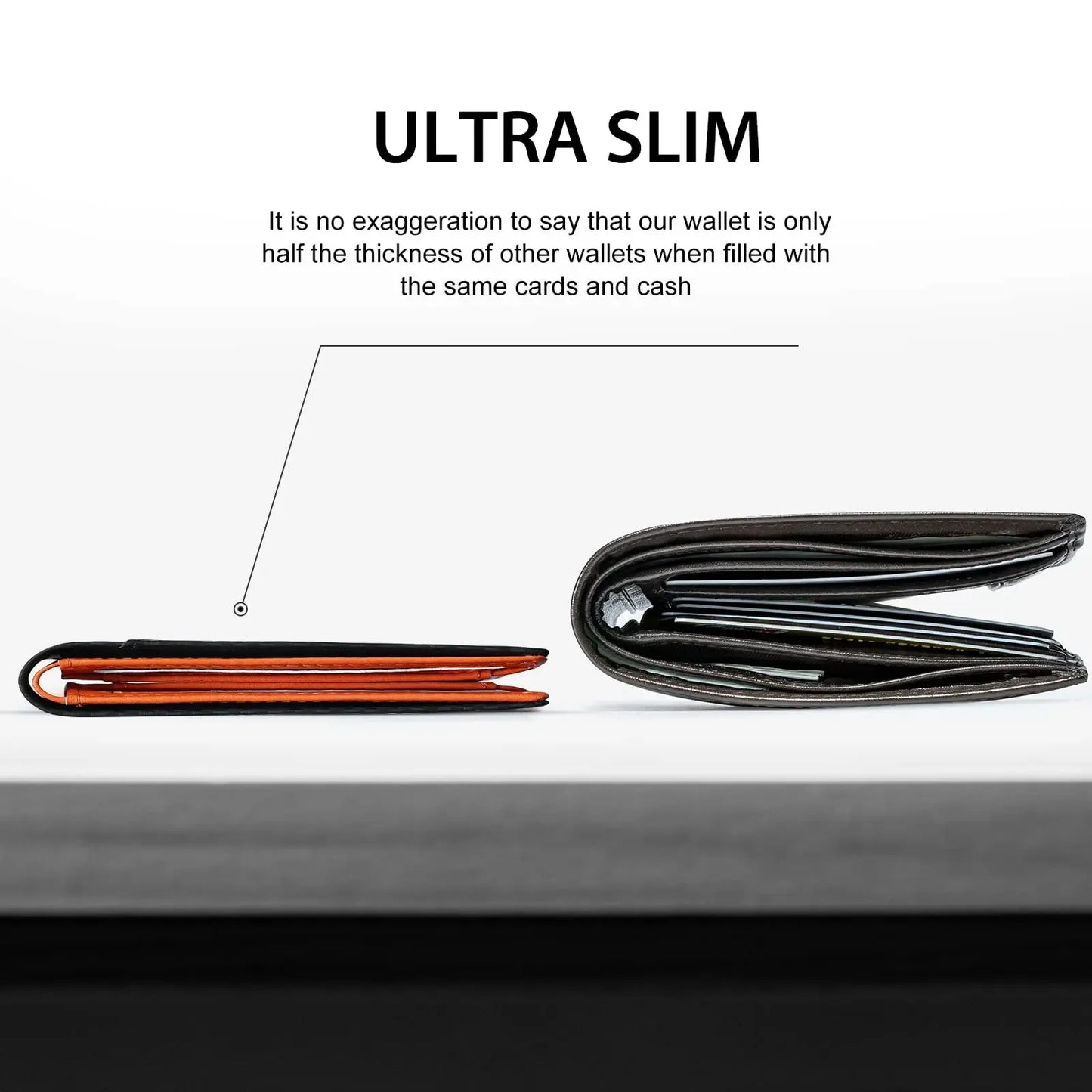 Slim Wallet for Men with 11 cardSlots Rfid Blocking Carbon Fiberwallets Bifold Credit Card Holder Minimalist Leather