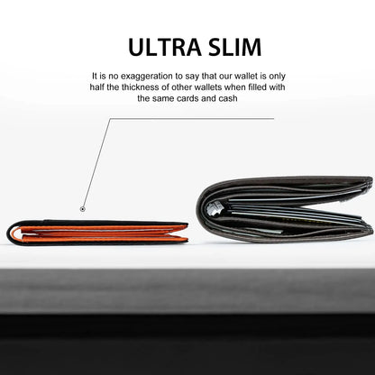 Slim Wallet for Men with 11 cardSlots Rfid Blocking Carbon Fiberwallets Bifold Credit Card Holder Minimalist Leather