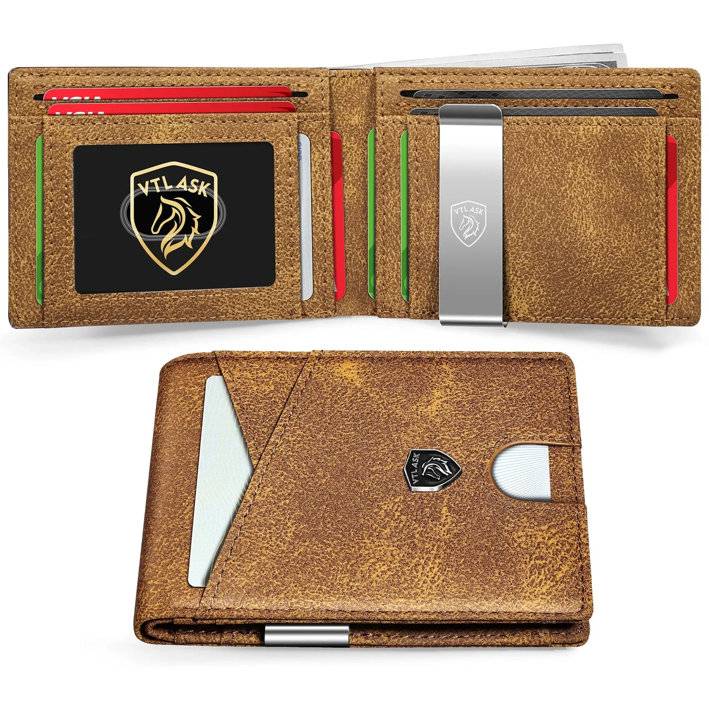 Slim Wallet for Men with 11 cardSlots Rfid Blocking Carbon Fiberwallets Bifold Credit Card Holder Minimalist Leather