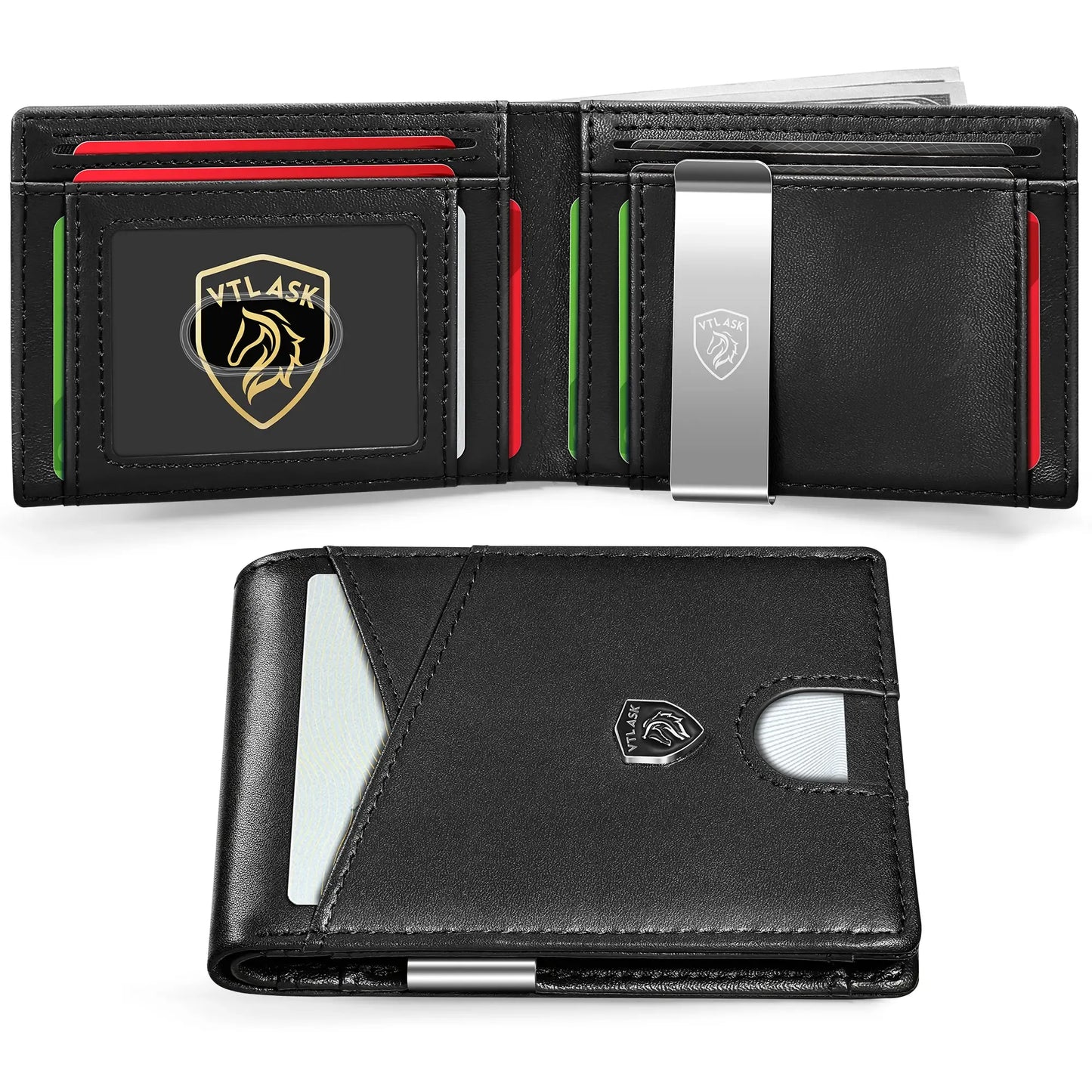 Slim Wallet for Men with 11 cardSlots Rfid Blocking Carbon Fiberwallets Bifold Credit Card Holder Minimalist Leather