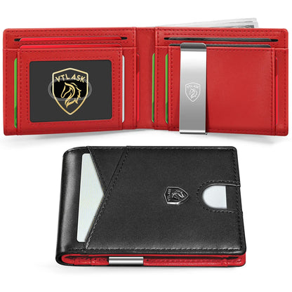 Slim Wallet for Men with 11 cardSlots Rfid Blocking Carbon Fiberwallets Bifold Credit Card Holder Minimalist Leather