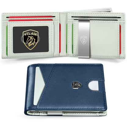 Slim Wallet for Men with 11 cardSlots Rfid Blocking Carbon Fiberwallets Bifold Credit Card Holder Minimalist Leather