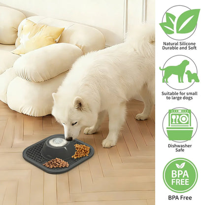 Slow Feeder Dog Bowls for Liquid Treat, Anti-Slip【Entertained Ball-in】 Bone Broth Dog Lick Bowl