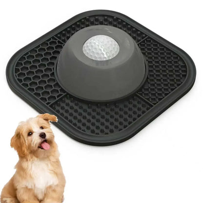 Slow Feeder Dog Bowls for Liquid Treat, Anti-Slip【Entertained Ball-in】 Bone Broth Dog Lick Bowl