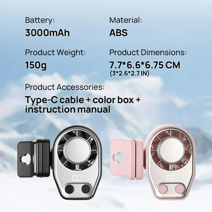 Semiconductor Cooling Clip-On Fan - Portable Clip Fan, Car Accessories, 360° Rotatable