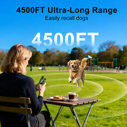 Dog Training Collar 4500FT Dog Training Behavior Aid, Remote IPX8 Waterproof with 4 Training Modes, Outdoor Rechargeable E-Collar
