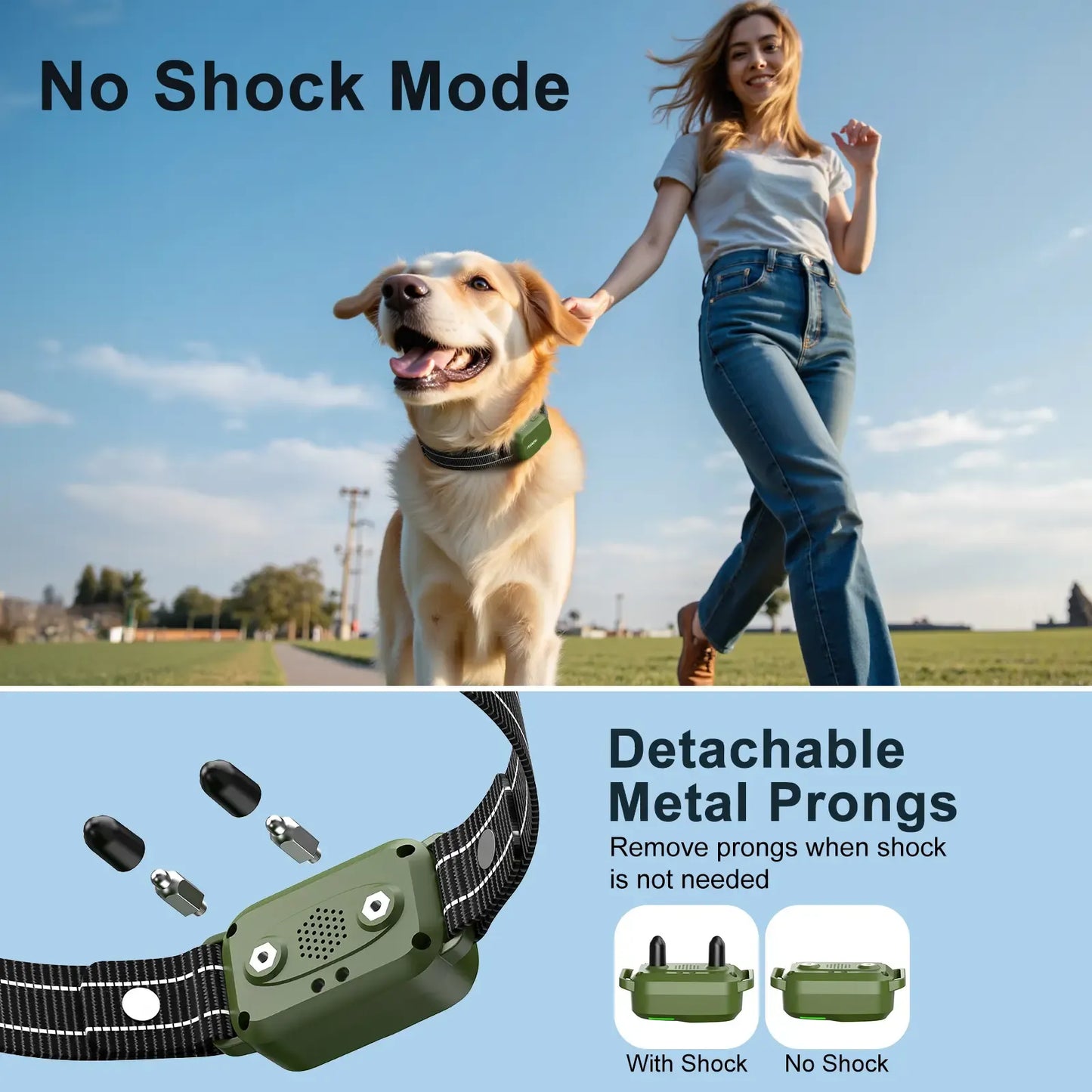Dog Training Collar 4500FT Dog Training Behavior Aid, Remote IPX8 Waterproof with 4 Training Modes, Outdoor Rechargeable E-Collar