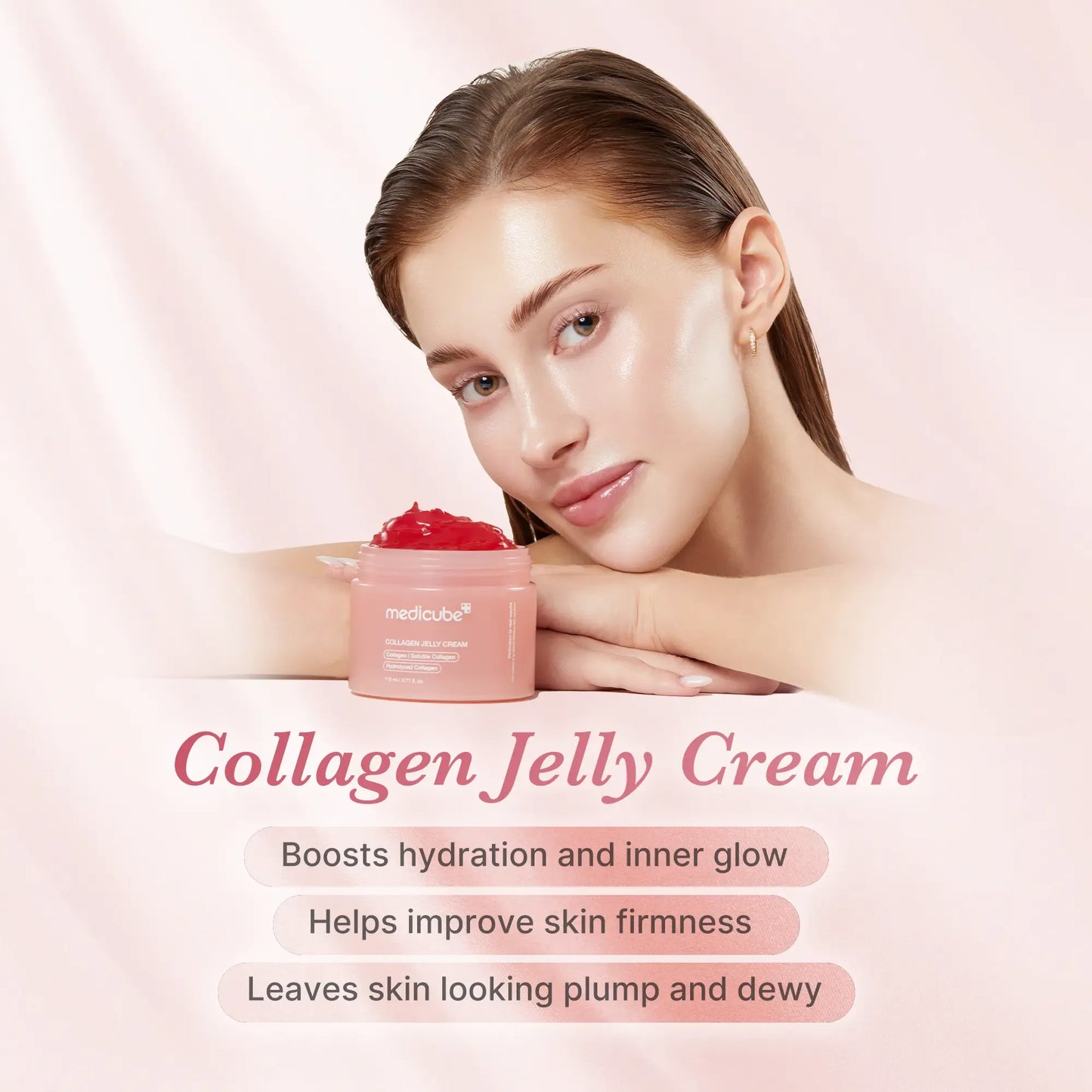 Collagen Niacinamide Jelly Cream (Hydrolyzed Collagen + Niacinamide) Instant Glow Booster l Facial Moisturizer