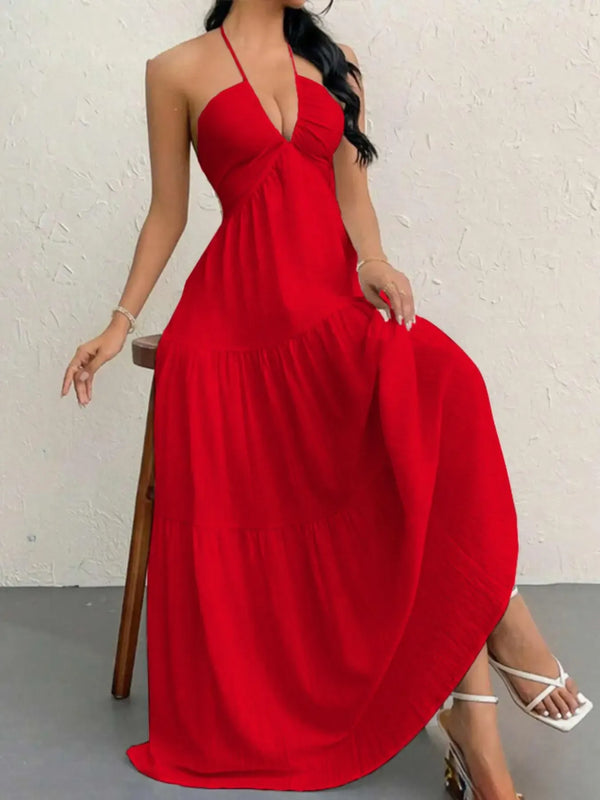 Women's Plain Dress, Summer Clothes Women, Casual Sleeveless Dress for Beach Holiday Vacation, Ladies Summer Clothes