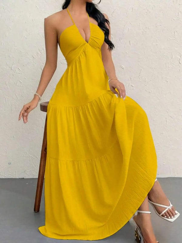 Women's Plain Dress, Summer Clothes Women, Casual Sleeveless Dress for Beach Holiday Vacation, Ladies Summer Clothes