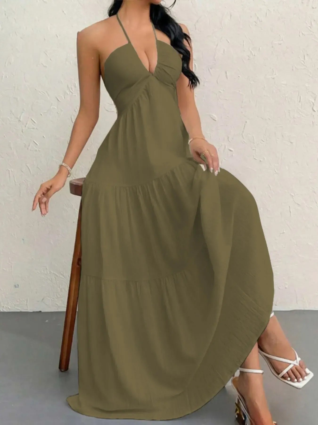 Women's Plain Dress, Summer Clothes Women, Casual Sleeveless Dress for Beach Holiday Vacation, Ladies Summer Clothes