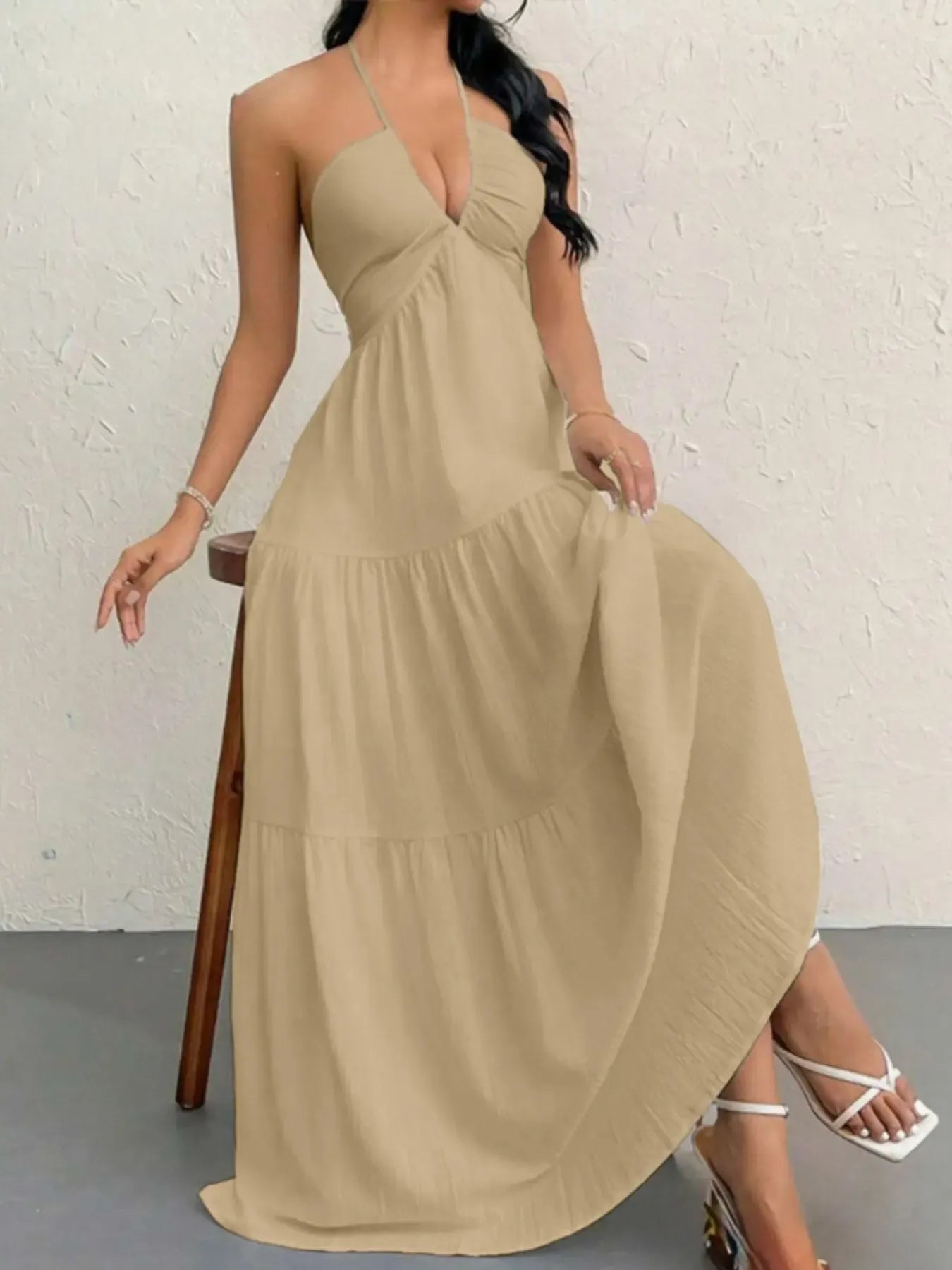 Women's Plain Dress, Summer Clothes Women, Casual Sleeveless Dress for Beach Holiday Vacation, Ladies Summer Clothes
